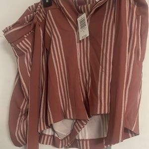 Torrid Rose stripe tie front shorts new 16